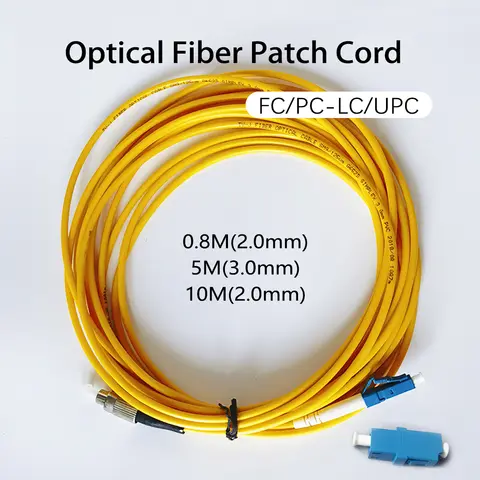 Cordon de raccordement à Fiber optique FC/UPC-LC/UPC, 0.8/5/10M, 2.0/3.0mm, câble Internet à Fiber optique monomode, cavalier de câble de raccordement en Fiber