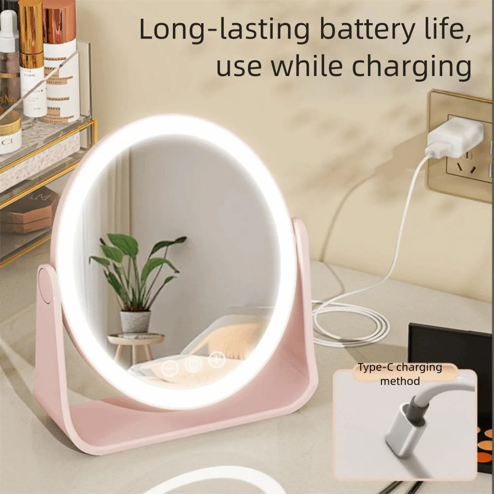 Convenient 3 Color LED Makeup Mirror Eversible Dimmable 5x Magnifying Mirror with Led Smart Electric Makeup Beauty Mirror Travel