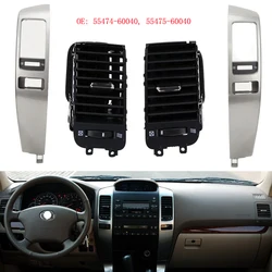 Air Vent Grille  A/C Vent Silver Decorative Frame For Toyota Land Cruiser Prado LC120 2003-2009