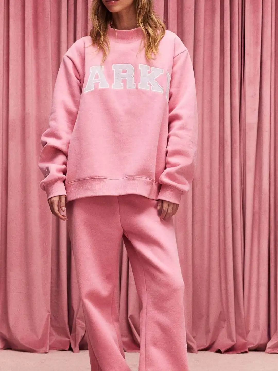 Spring 2026 New Style North America  PARKE Embroidered Letter Patchwork Heart Ladies Loose Fit Hoodie Casual Cotton Long...