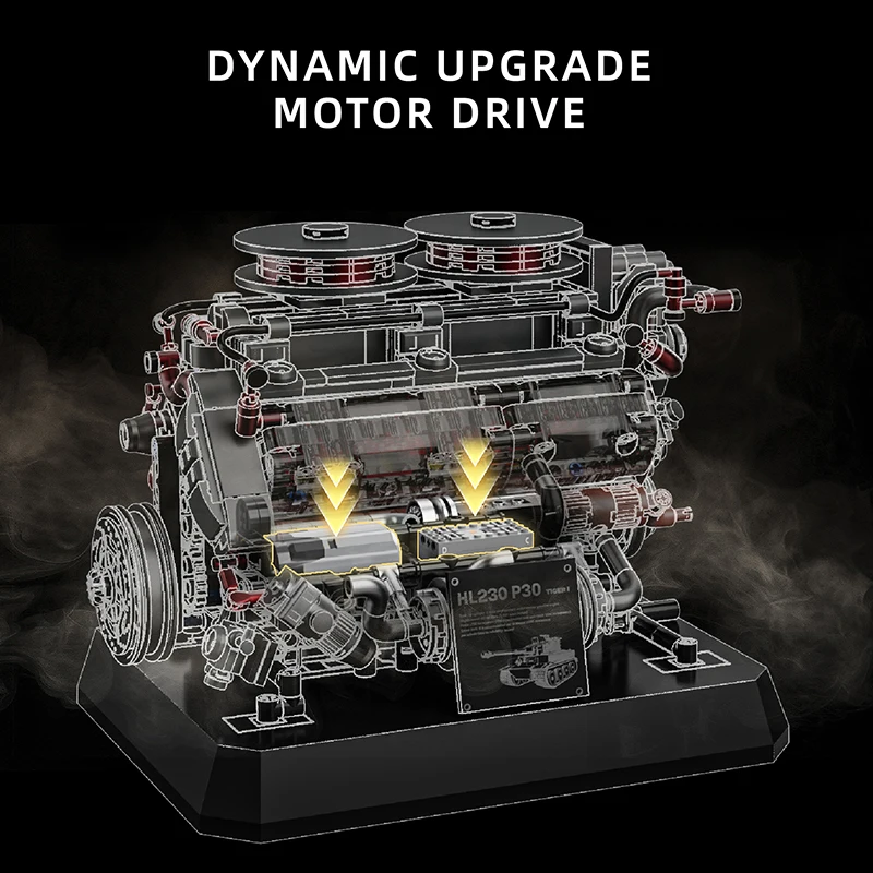 1200 + قطعة محرك خزان النمر محاكاة الطوب نموذج محرك بناء لتقوم بها بنفسك كتل ألعاب فنية للأطفال الأولاد الكبار الهدايا الإبداعية #4