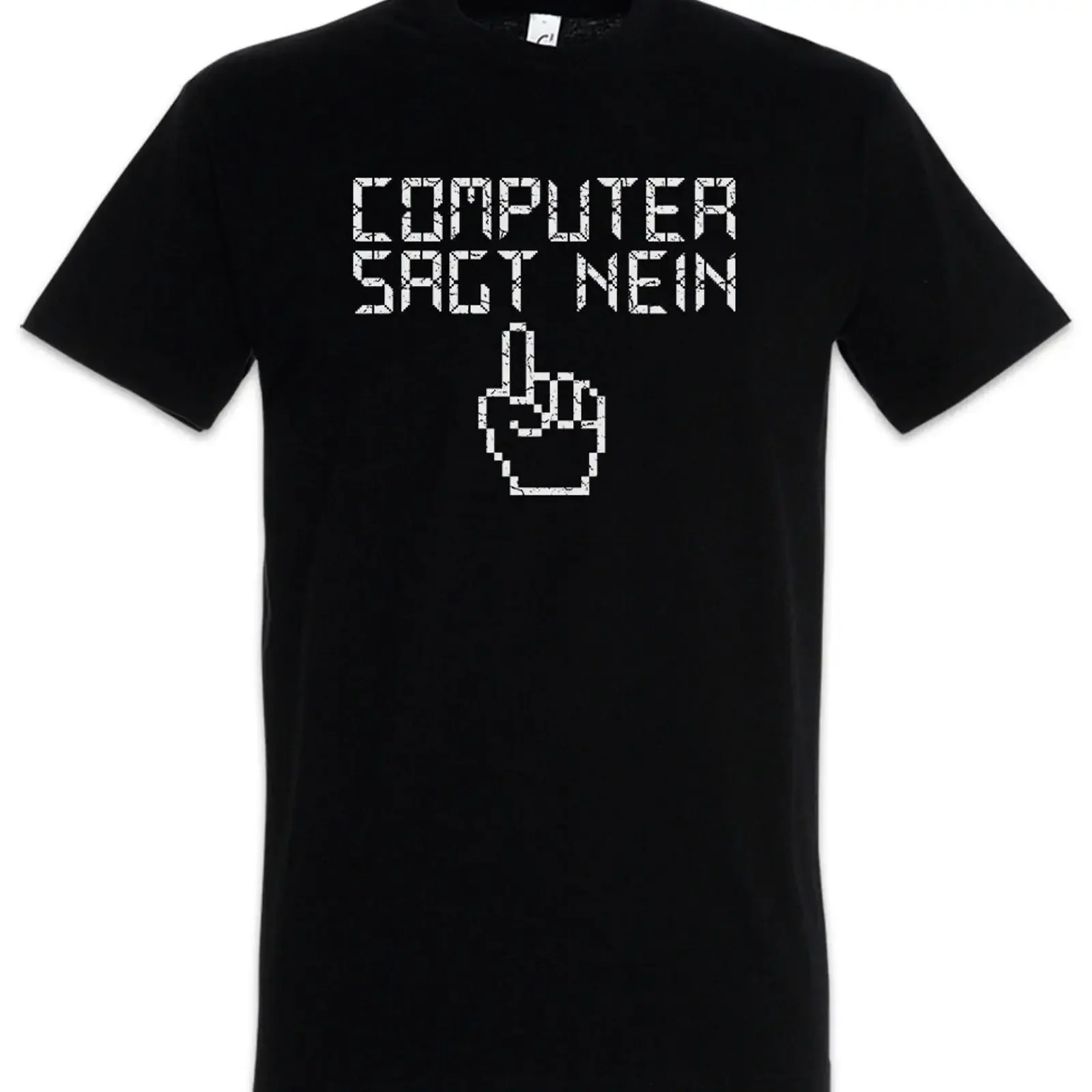 Computer Sagt Nein T Shirt Programmierer Informatiker Nerd Freak Internet Spaß vintage Washed Stretched designer clothes