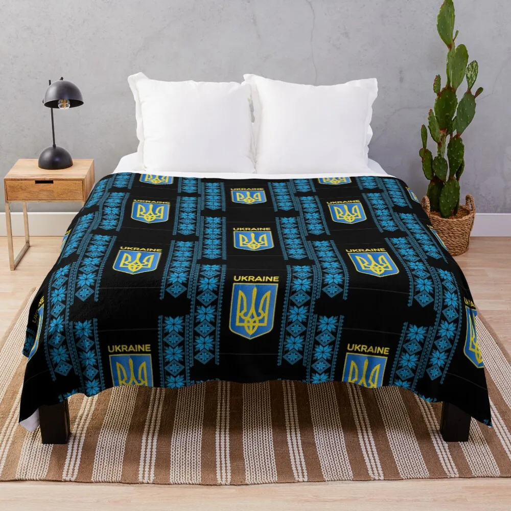 

Ukrainian coat of arms and ornament.. _quot_Vyshivanka_quot_. with _quot_Vyshivanka_ Throw Blanket Cute Plaid Blankets