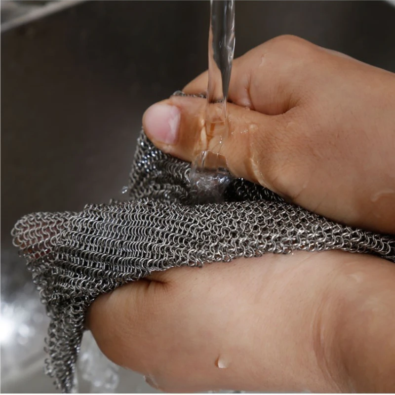 Cepillo Limpiador de Hierro Fundido y Acero Inoxidable para Ollas, Sartenes y Parrillas, Elimina el Óxido, para Limpieza de Utensilios de Cocina, Uso Doméstico