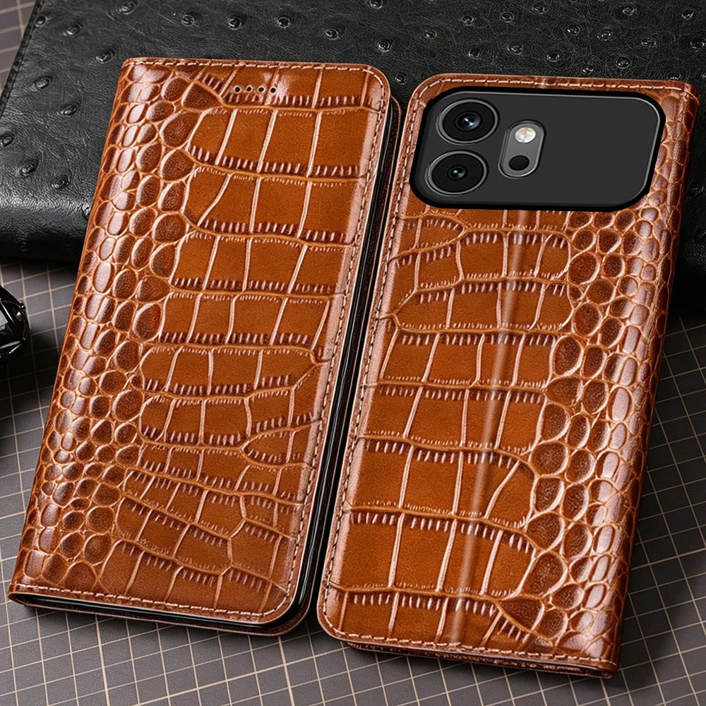 Crocodile Genuine Leather Flip Case For Honor 100 200 300 400 500 600 600e Pro se ultra lite smart Phone wallet Cover Cases