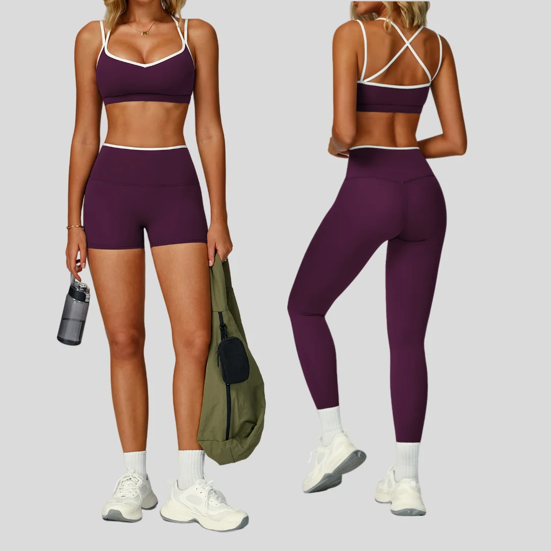 

Shorts Yoga Sets Sports Fitness High Waist Hip-lifting Tight Pants Backless Sports Bra Outdoor Running Workout Gym Leggings Suit