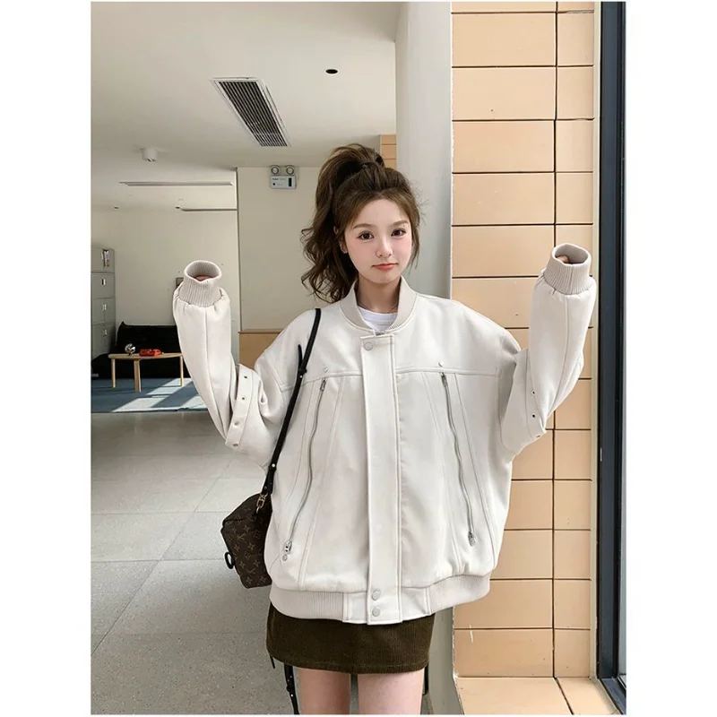 سترة نسائية كاجوال معدنية عصرية سترة بيسبول أمريكية كلاسيكية #4