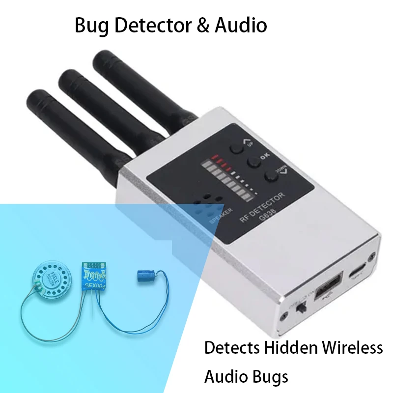 G638 Handheld RF Locator Silver Metal Shell, Strong Anti-Interference, Mortgage Vehicle & Pawn Shop GPS Tracker Inspection - view 2