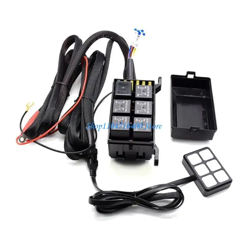 

y1gd Professional Universal Electronic Circuit Control Box 6 Gang Automatic Dimmable On-Off Toggle Switch Panel for Car Truck