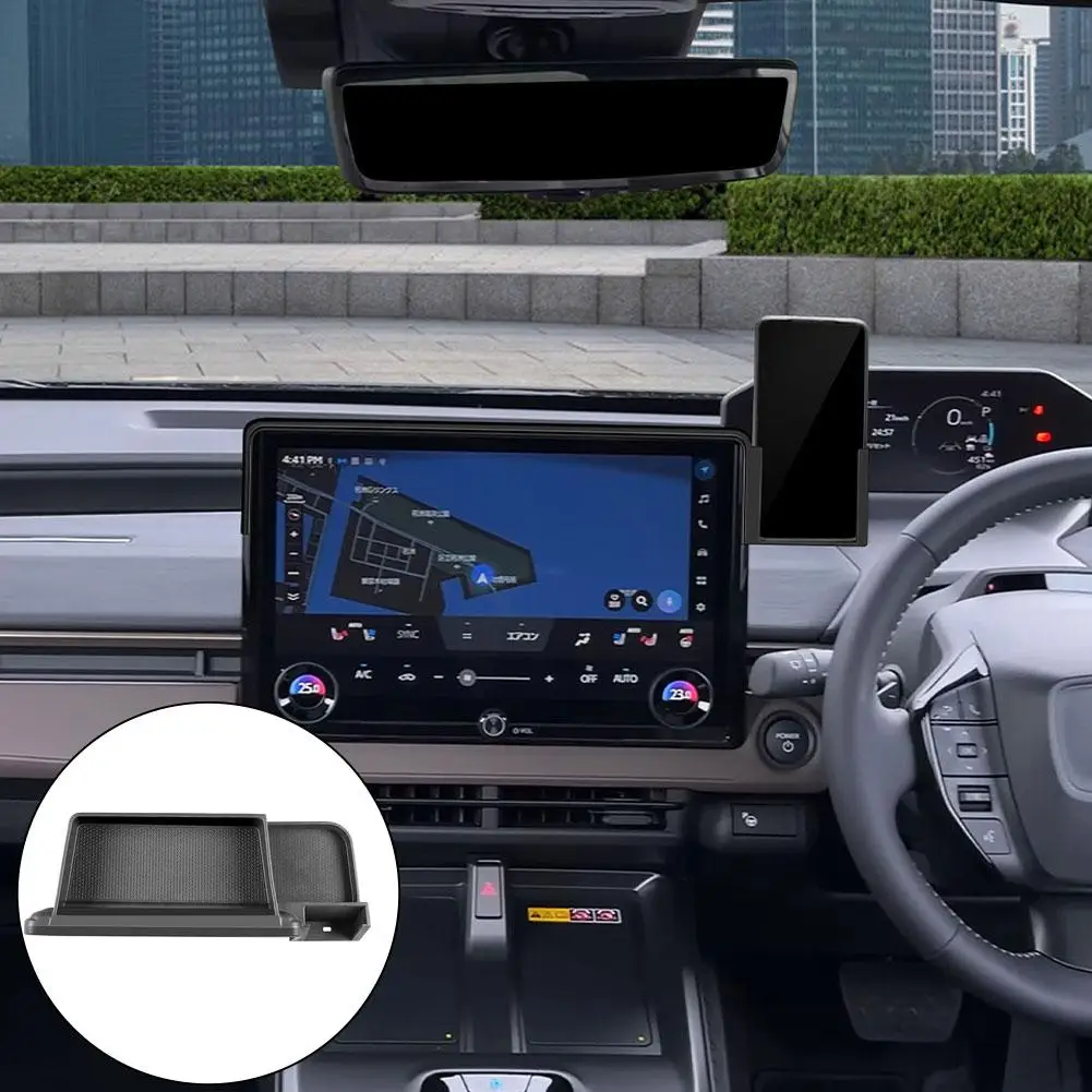 Für Toyota BZ4X 2026 Mittelkonsole Aufbewahrungsfach Hinter dem Navigationsbildschirm Organizer Box Innenausstattung Zubehör – Detail 4