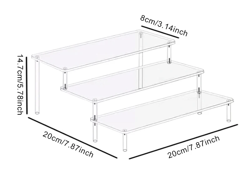 1-4 Tier Acryl Display Stand Duurzaam Display Rack Voor Cupcake Parfum Pop Transparante Trapeziumvormige Blind Box Opslag Plank - afbeelding 1