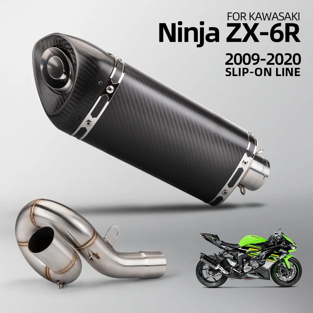 

Slip on Motorcycle Racing Performance Exhaust Racing Line Original Location Motorcycle Muffler For Kawasaki ZX6R 636 2009-2020