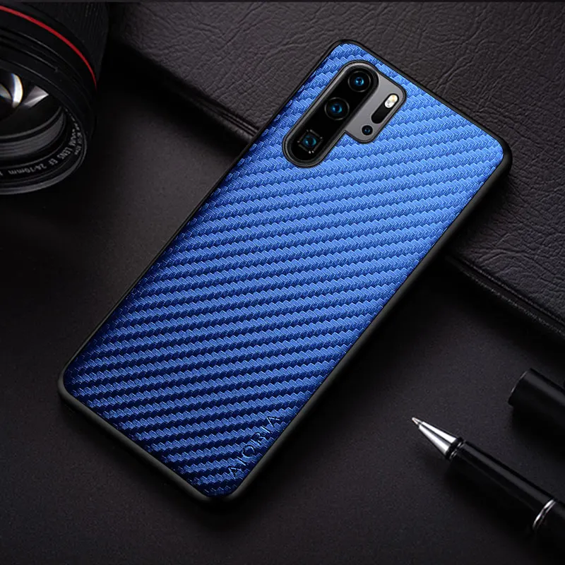 Etui z włókna węglowego do Huawei P30 P40 Pro Lite E Fashion Design Soft Back Cover do Huawei P Smart 2021 2019 Case — zdjęcie produktu 3