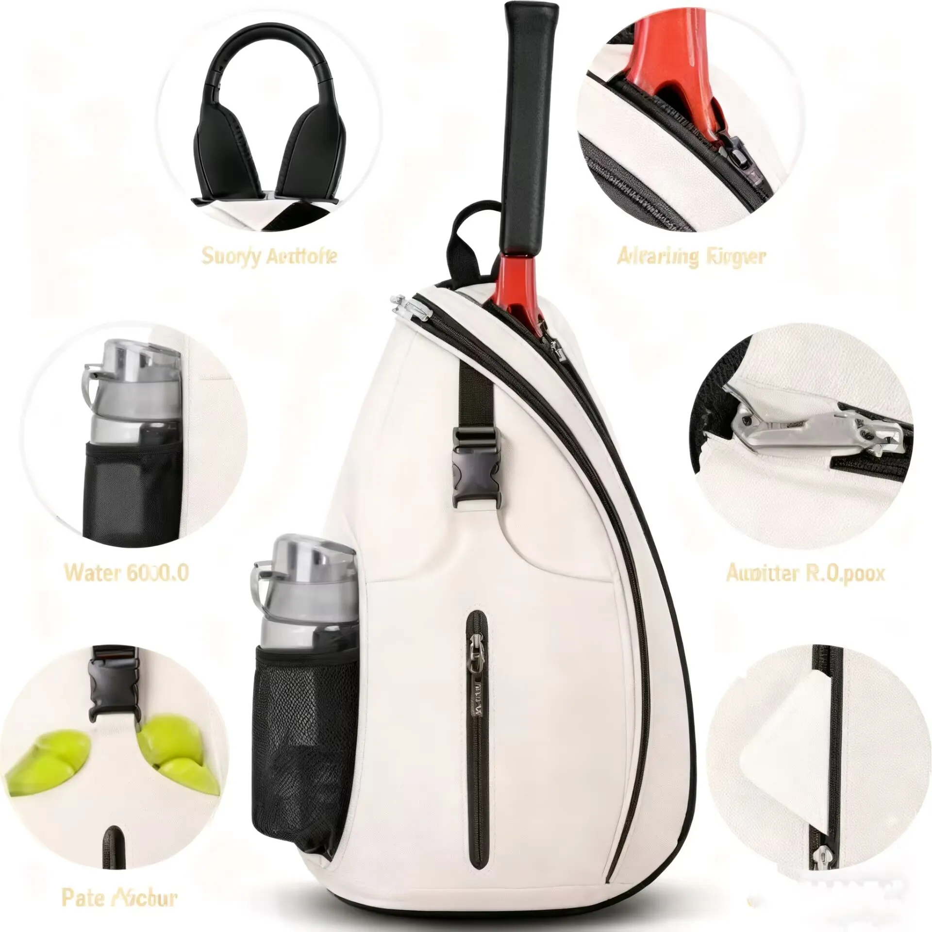 حقيبة رياضية خارجية عالية الجودة أكسفورد تنس الريشة مضرب كرة الريشة حقيبة الكتف حقيبة التنس اختيار الكرة مجداف حقيبة كروسبودي