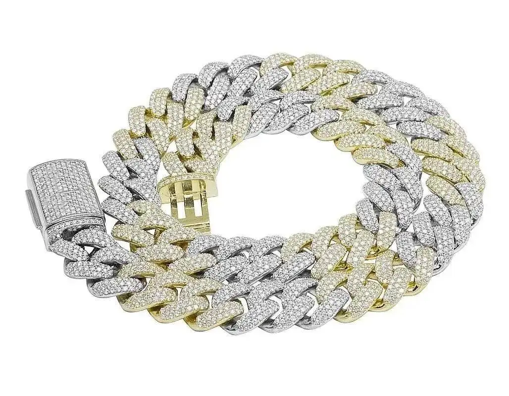 Quality Top Luxury 925 Silver Moissanite Cuban Link Chain Diamond Look Necklace for Fashion Party and Special Occasions For S