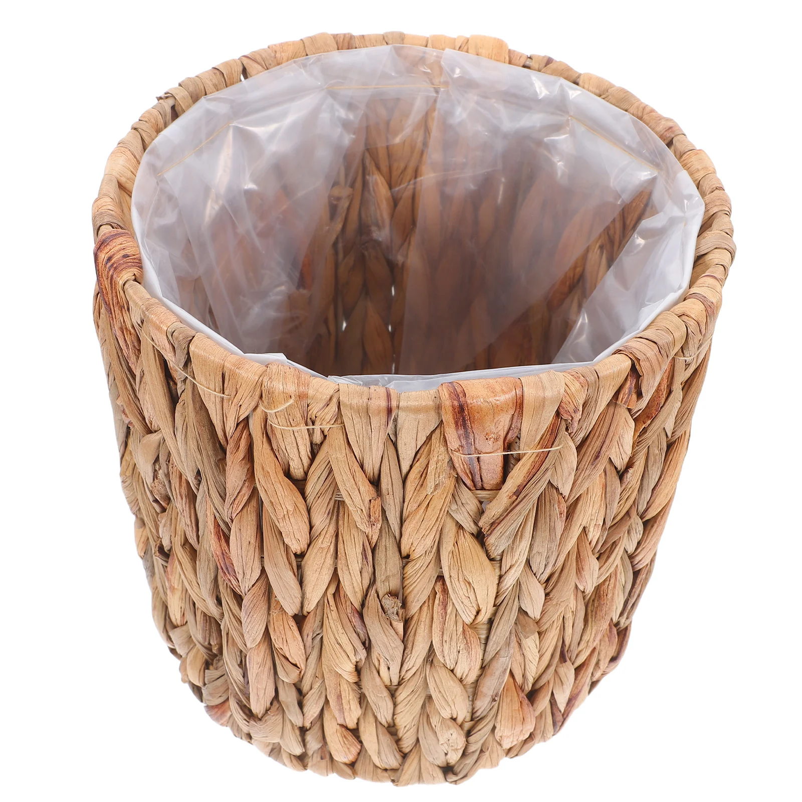 

Woven Rattan Storage Basket Seagrass Plant Container Decorative Indoor Khaki Planter Straw Flower Breathing Design Lightweight