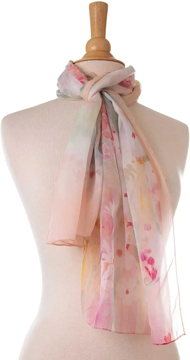 100% Silk Italian-Made Fashion Long Scarves for Women - Luxurious Style & Comfort