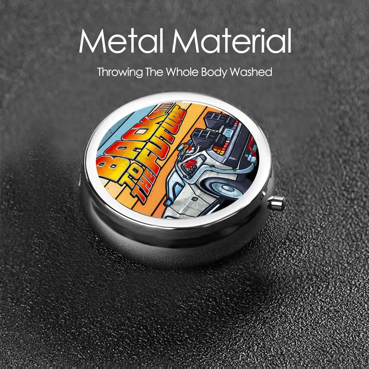 العودة إلى المستقبل حافظة حبوب منع الحمل الصغيرة المحمولة للجيوب الخيال العلمي الكوميدي فيلم الطب حقيبة للتخزين صندوق حبوب منع الحمل للسفر