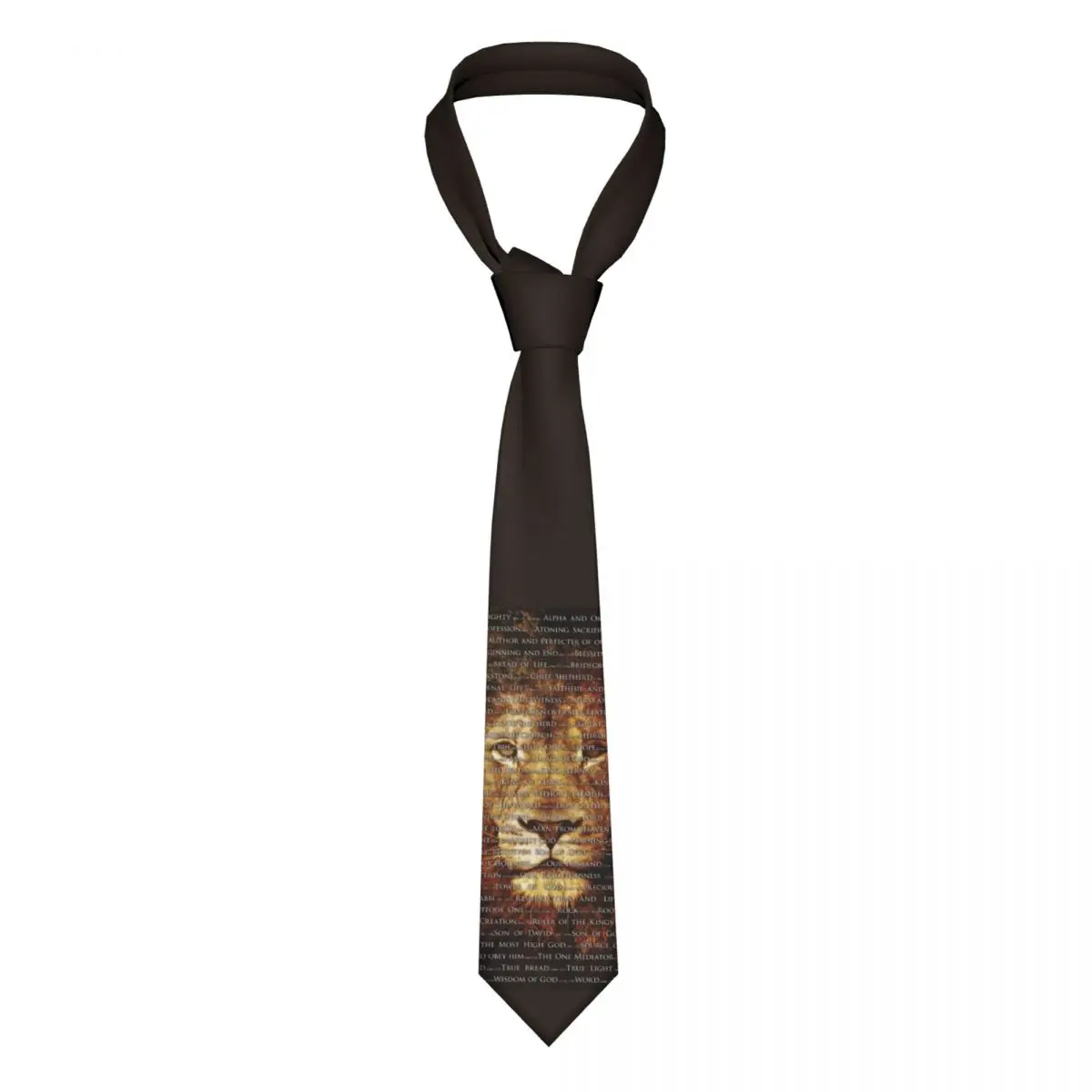 

Classic The Names Of God Jesus Lion Neck Ties for Business Personalized Men Christian Catholic Neckties