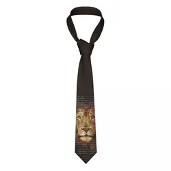 Custom Classic The Names Of God Jesus Lion Neck Ties for Business Personalized Men Christian Catholic Neckties