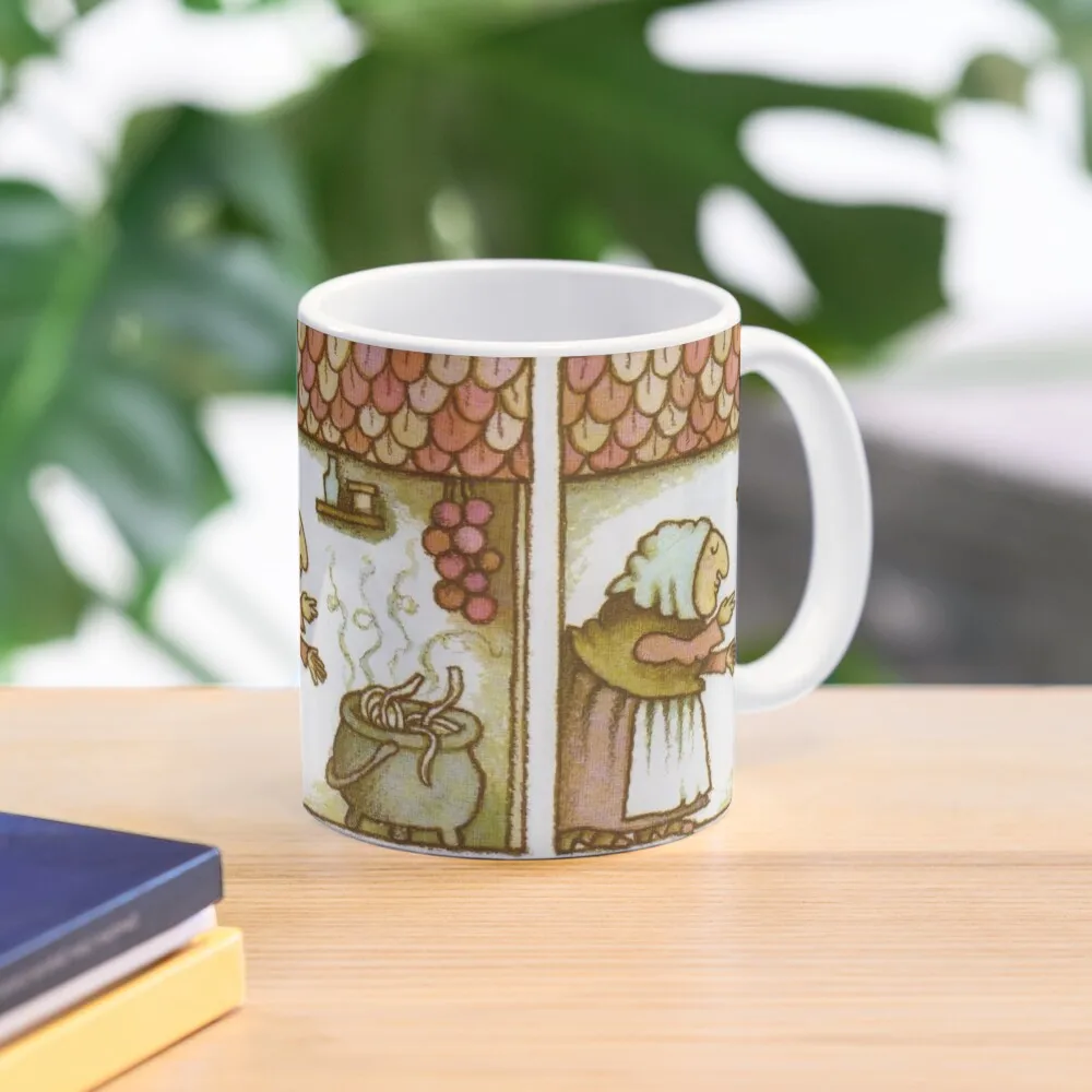 Strega Nona Blowing Kisses To Pasta Pot  Mug Design Handle Round Image Tea Gifts Printed Picture Simple Photo Cup Drinkware