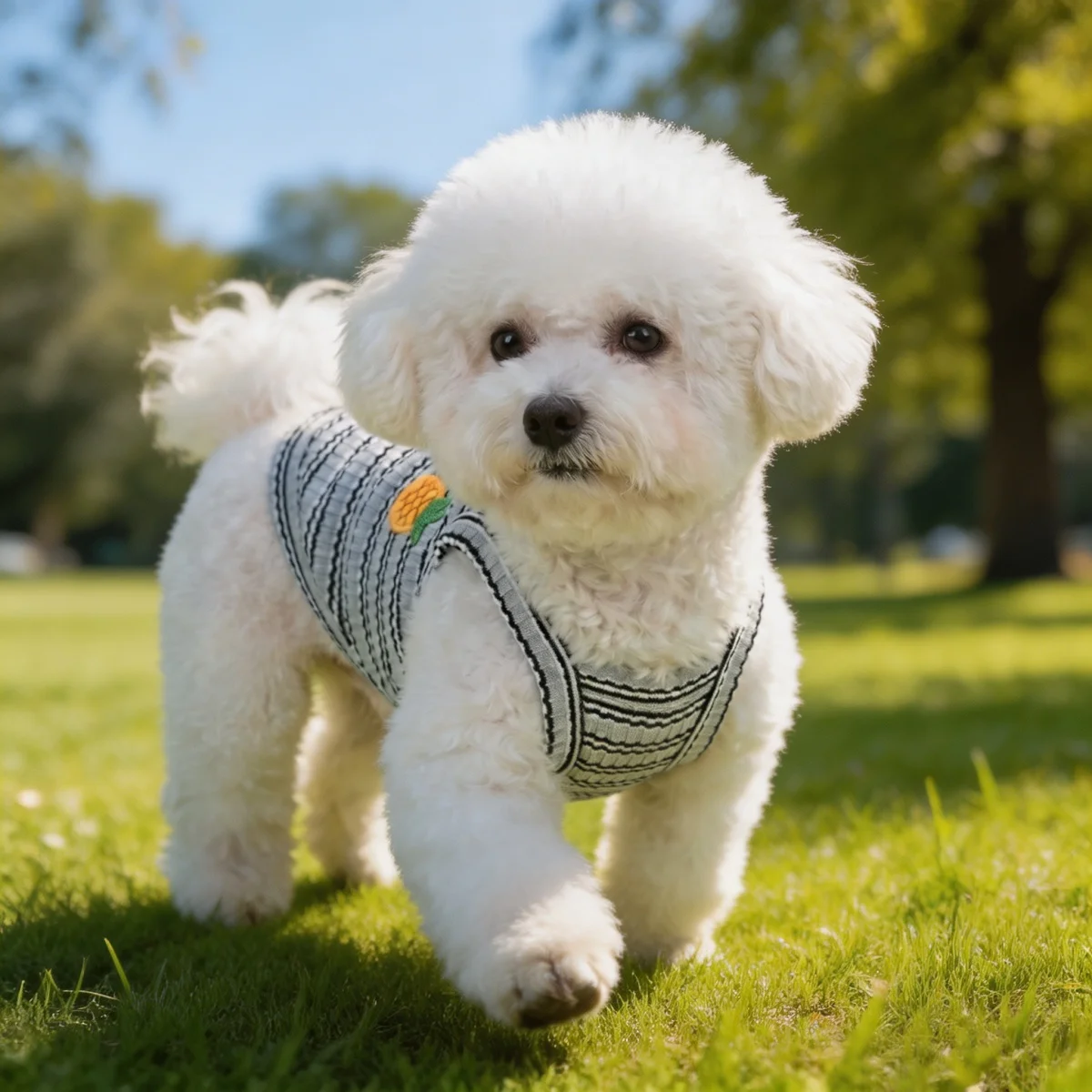 1PC Summer Striped Embroidery Dog Knit Vest Breathable Cute Pet Clothes for Small Dogs French Bulldog Bichon Puppy Cat Apparel