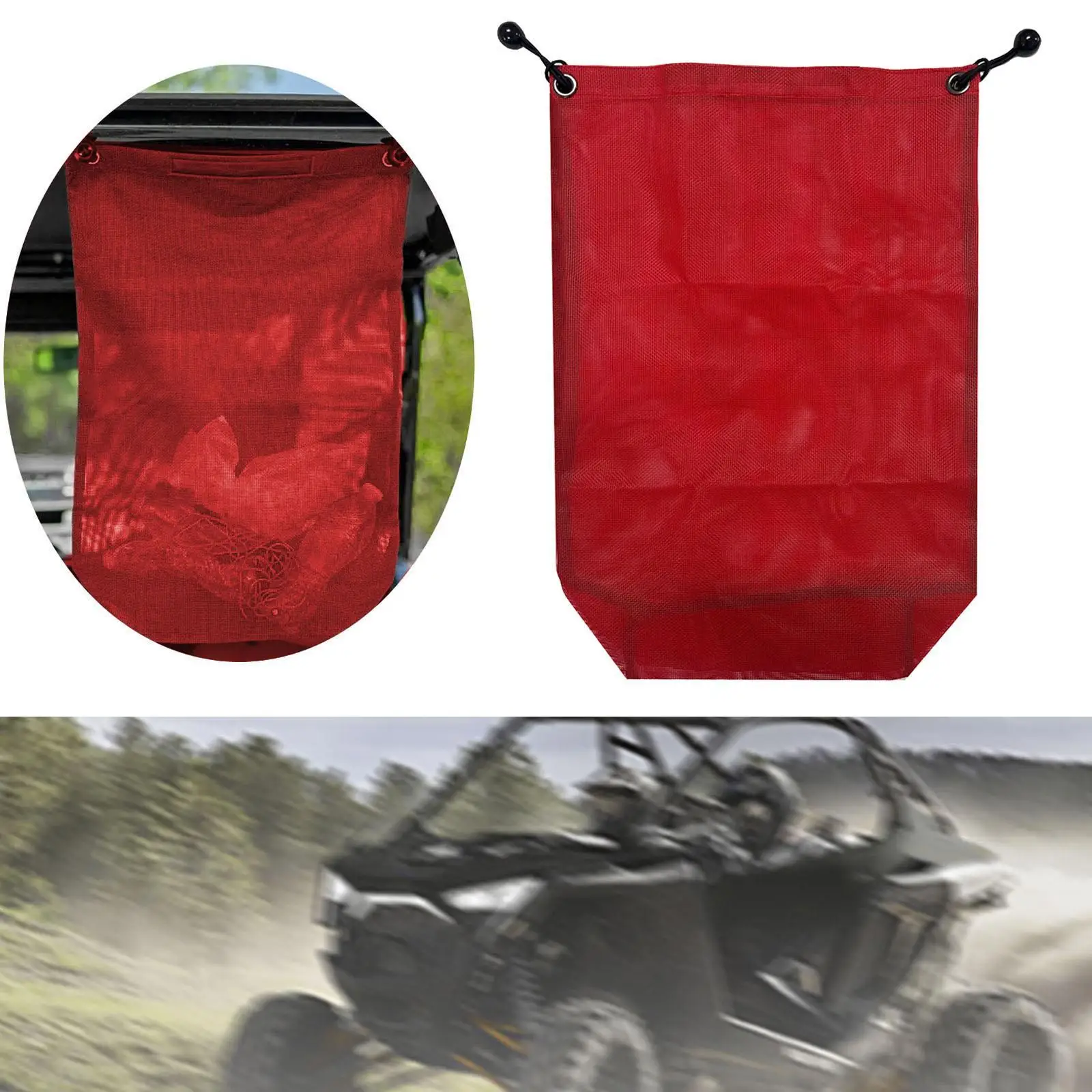 UTV Beach Car Trash Storage Bag Trash Sack Mesh Cloth Trash Collection Bag