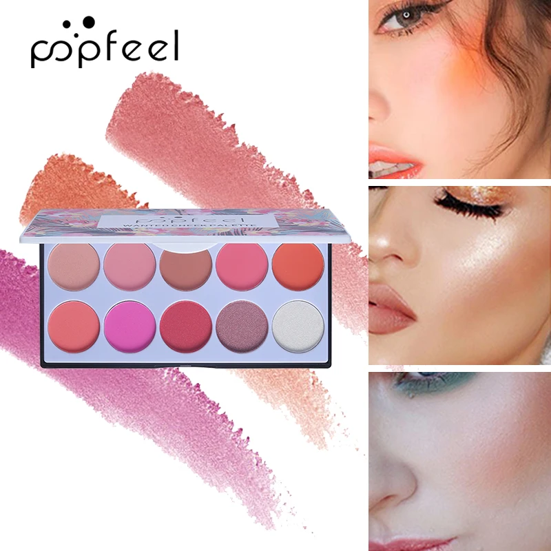 لوحة مكياج مكونة من 10 ألوان - بودرة برونزر أحمر الخدود الكل في واحد، مجموعة أدوات مكياج - مستحضرات تجميل للوجه #6