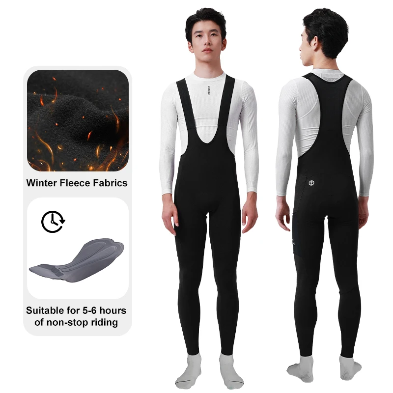 Pantaloni de ciclism pentru ciclism de iarnă pentru bărbați calzi calzi de mountain pantaloni de biciclete pentru biciclete cu bicicleta gel Pattație pentru biciclete cu biciclete cu buzunare laterale
