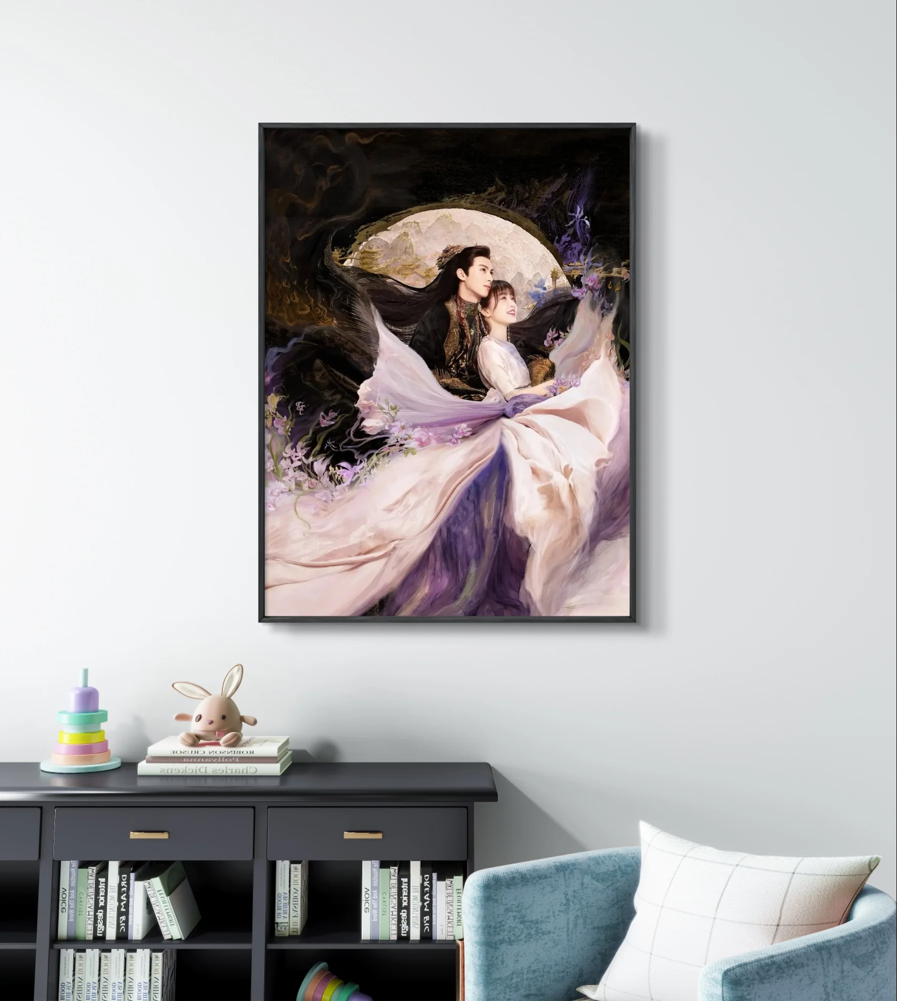 Love Between Fairy and Devil DIY Diamond Painting Kit 5D Diamond Embroidery Mosaic Oil Painting Home Decor Hand Gift
