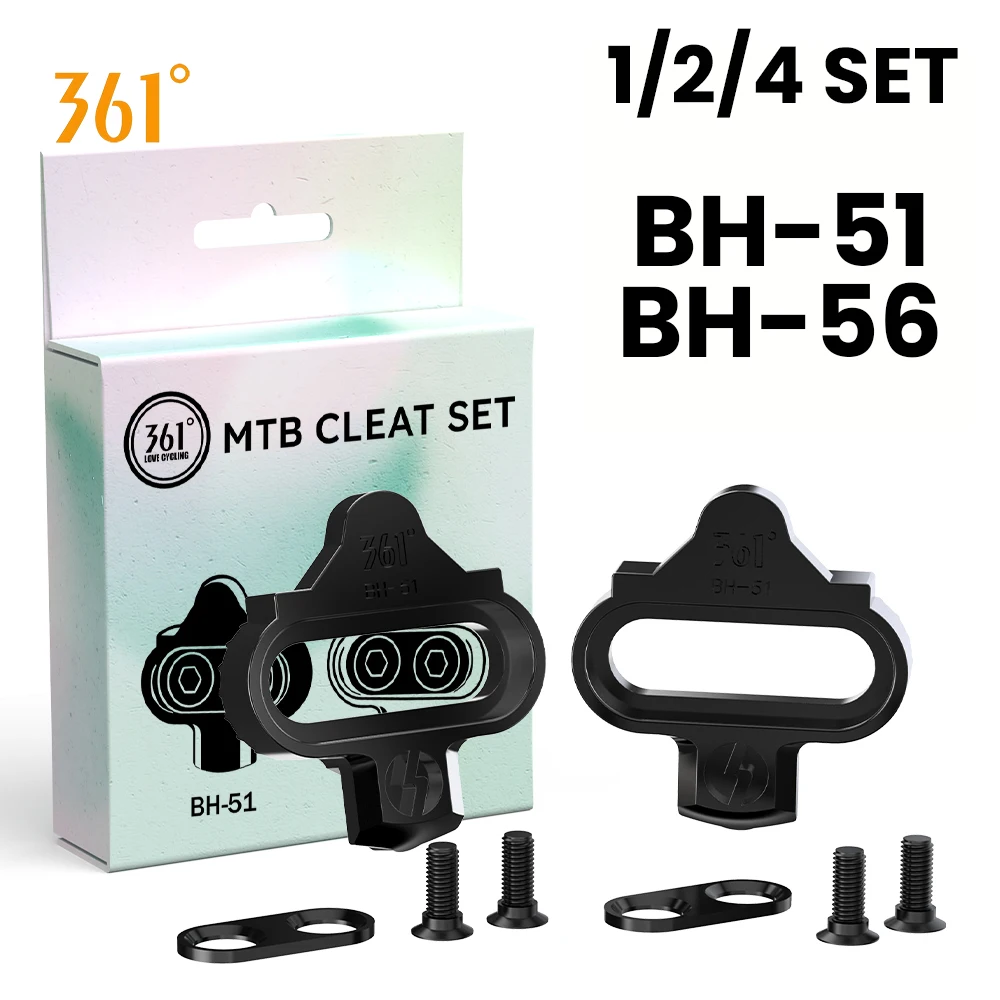 

361 Degrees Bike Cleats MTB 1/2/4 Mountain Bike Pedal Plate Clip Durable Cycling Shoes Cleats Wear-resistant Bicycle Accessories