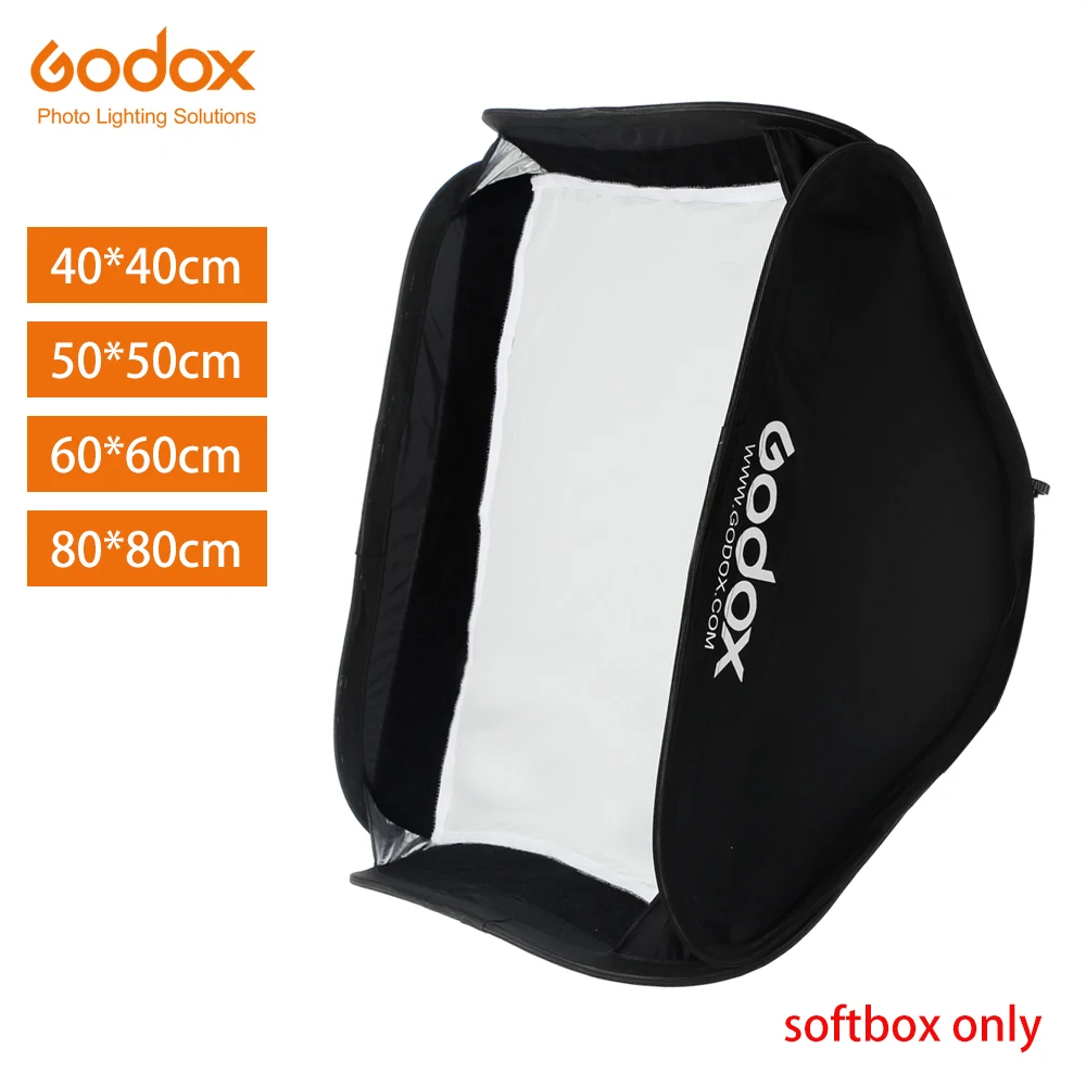 Godox-折りたたみ式ソフトボックス40x40cm,50x50cm,60x60cm,80x80cm