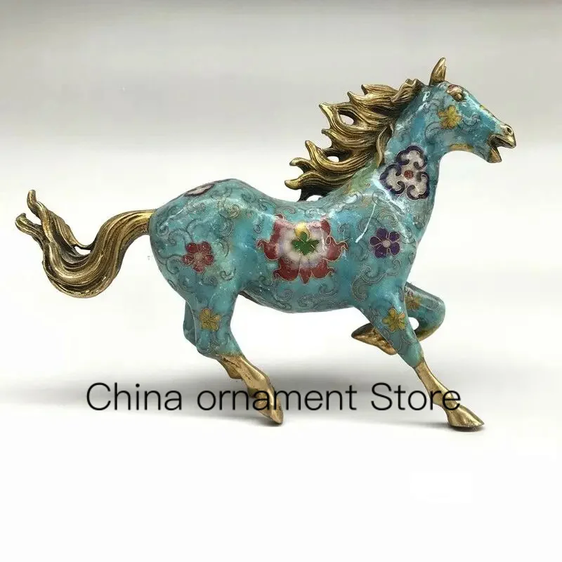 

Chinese Ancient Cloisonne Statue Hand-Carved Horse Galloping Statue RT