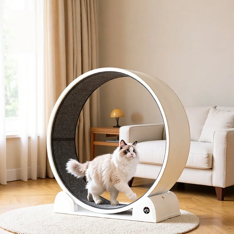 

Cat Exercise Wheel Smart Display ABS Eco-friendly Cat Treadmill Roller Quiet Running Wheel Fitness Climbing Rack Pet Toy