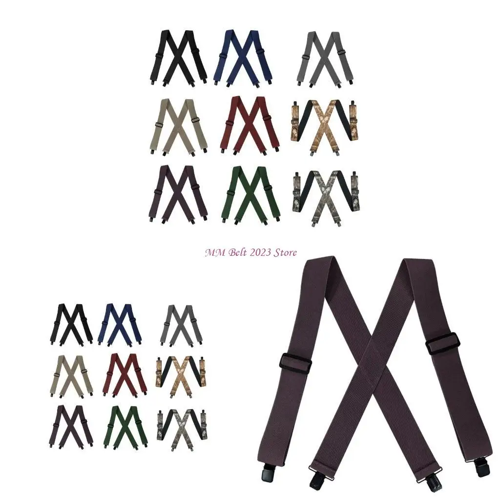 

49ME Ergonomic X Shaped Work Suspenders for Men Women with 4 Clip Daily Use Brace