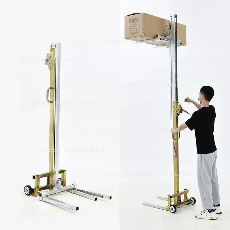 Manual Lift Stacker Transport and Stacking Unloading Tool Foldable Portable Manual Lift Trolley for Warehouse Material Handling
