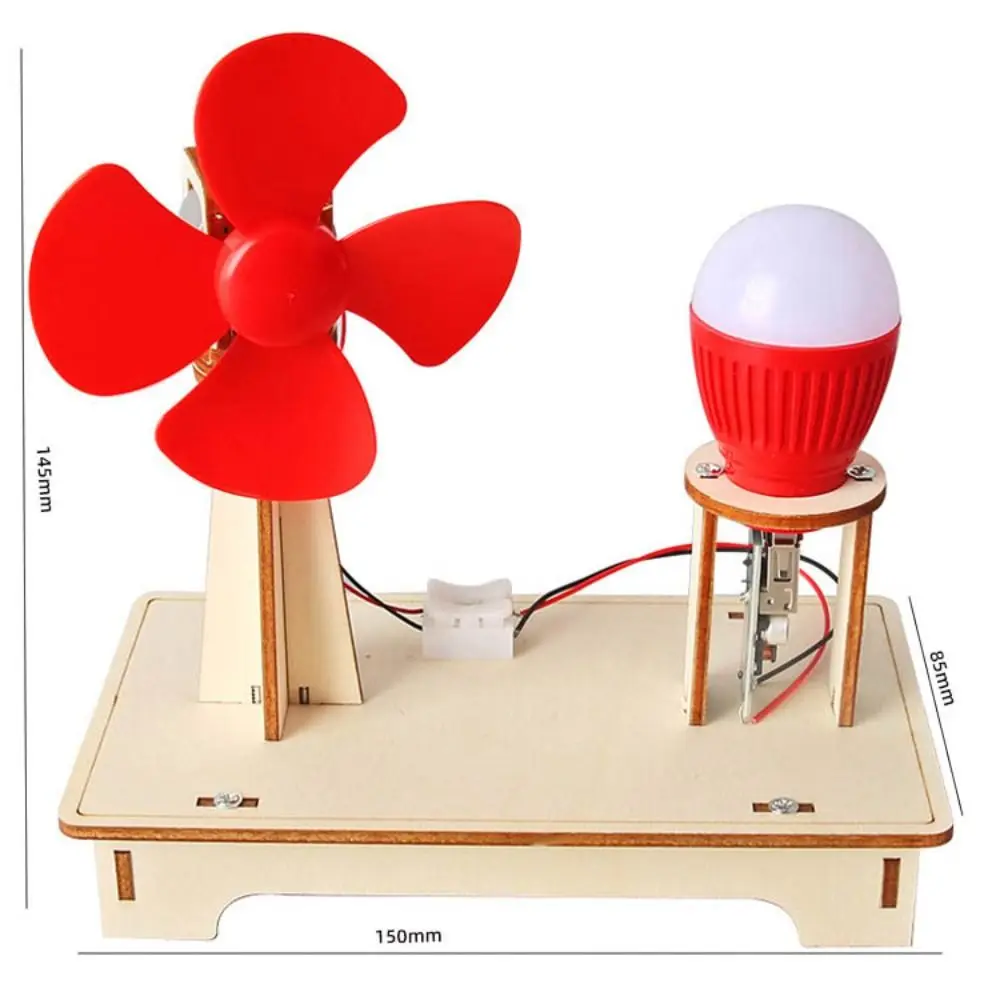 1 Set Creatieve Natuurkunde Wetenschap Speelgoed 3d Wind Aangedreven Verzamelde Puzzels Diy Elektrische Mini Houten Model Kids