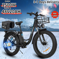 Electric Bicycle Ridstar MN-26 1500W Motor 48V20AH Removable Battery All-Terrain E Bike Adult 26*4.0 Inch Fat Tire Electric Bike