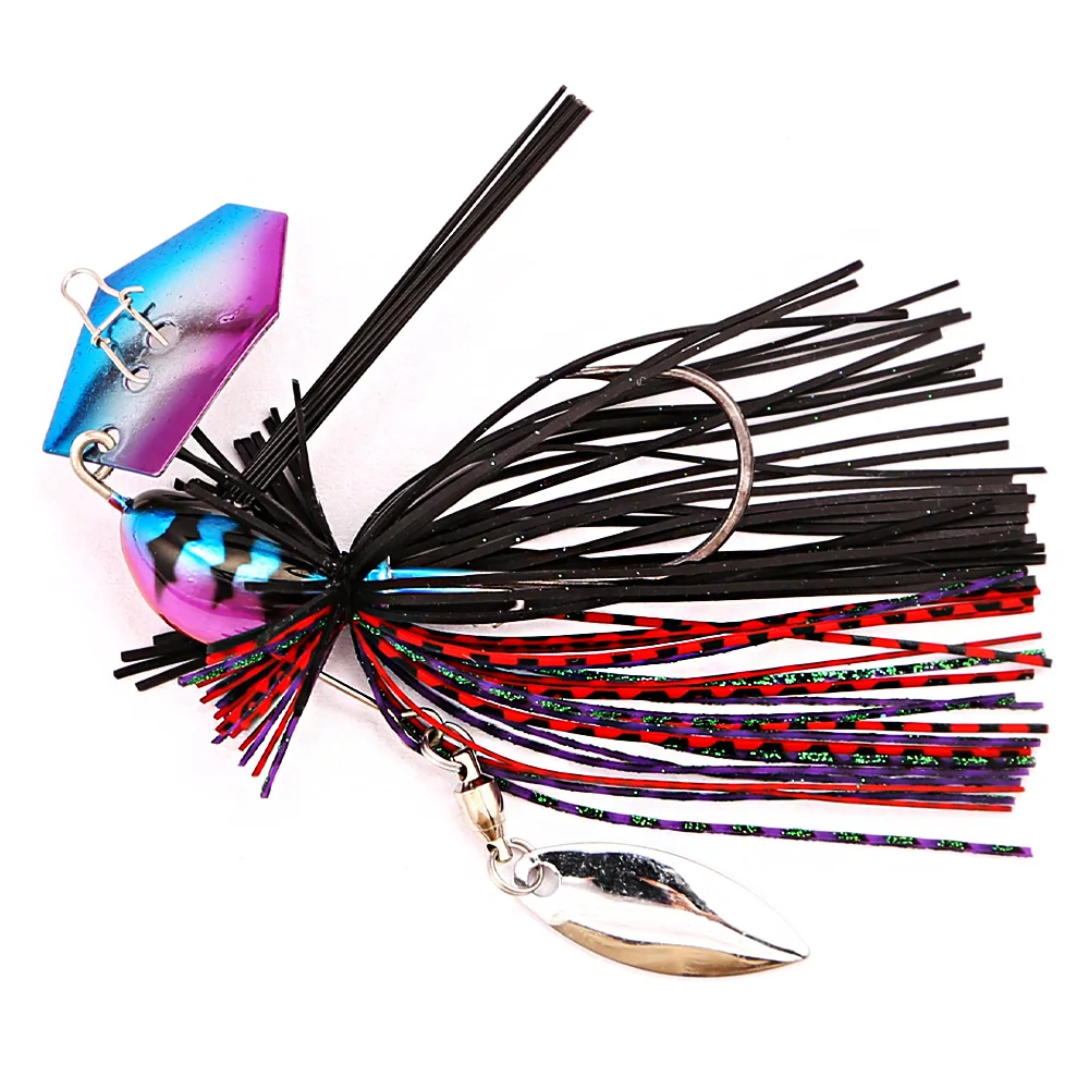 B&U Chatterbait 10,5 g 14 g Jig-Nadel mit Klingen, Spinner, Stinger-Haken, Vibrationsdraht, Power-Köder, Hecht, Bass, Jig, Angelköder