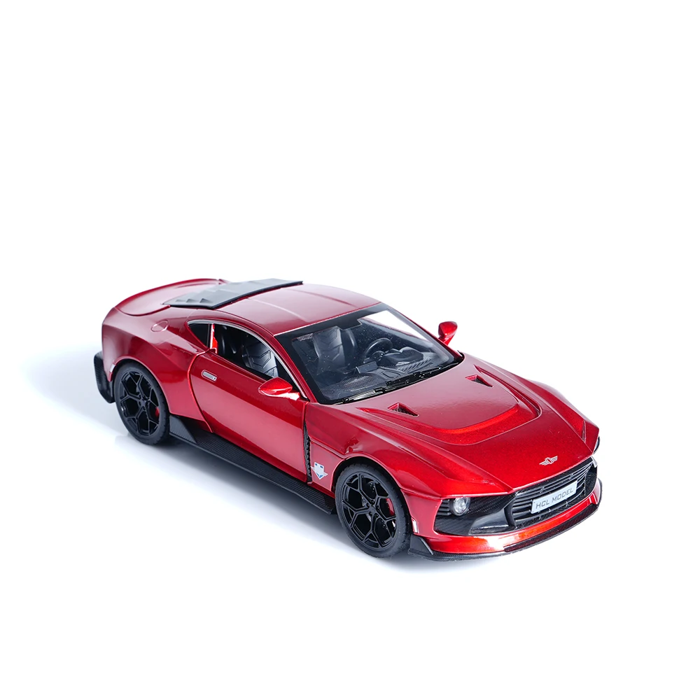 

1:22 Scale Cool Red Alloy Car Model Toy (Batteries Sold Separately), 4 Opening Doors, Has a Pull-Back Function, Just Push and It Starts Running, Super Cool! Built-In Lights and Music, Exquisite Details, Full of Texture, Suitable for Car Enthusiasts to Pla