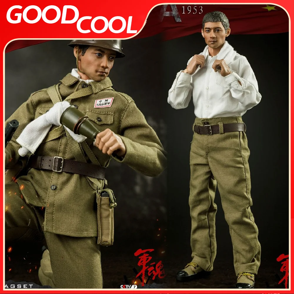 Flagset fs73037 escala 1/6, soldado do exército voluntário do povo chinês, conjunto completo de modelo de figura de ação de 12 polegadas para brinquedos de coleção de fãs