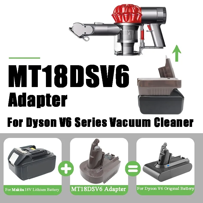 HAKSINKY MT18DSV6 Li-ion Battery Adapter Converter for Makita 18V Li-ion Battery Convert To Work for Dyson V6 Vacuun Cleaners