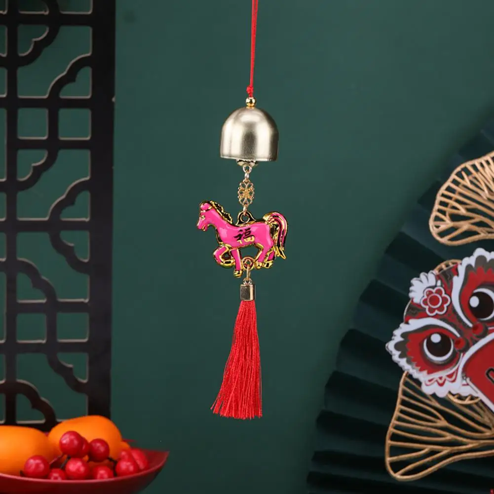 السنة الصينية الجديدة الحصان قلادة 2026 فنغ شوي زودياك الحيوان سحر معلقة شرابة زخرفة مع جرس ثروة الثروة باب المنزل #6