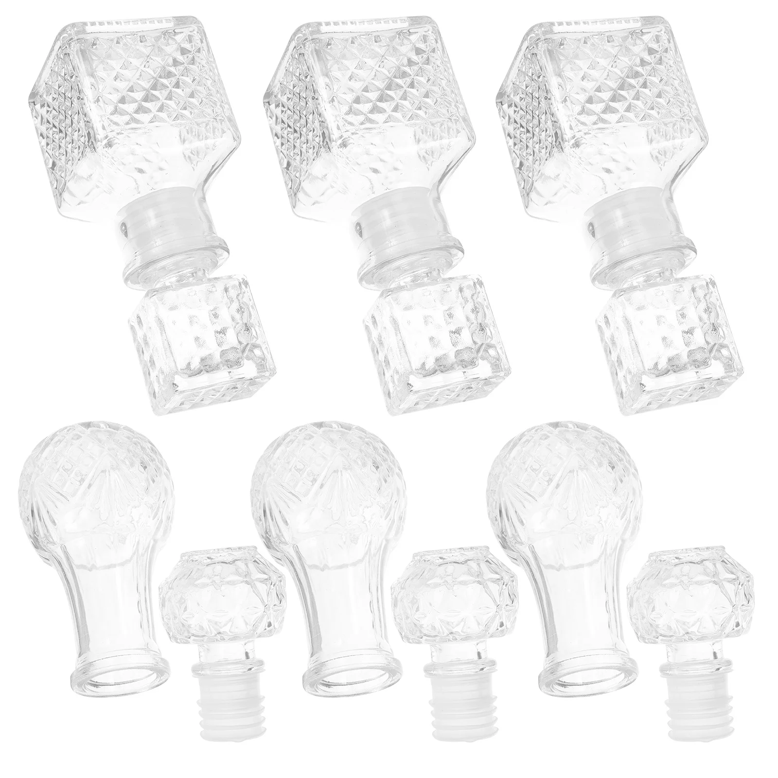 

6Pcs Transparent Liquor Bottles for Sampling Decanter Set Portable Wine Whiskey Dispenser Fresh Preserve Elegant Design