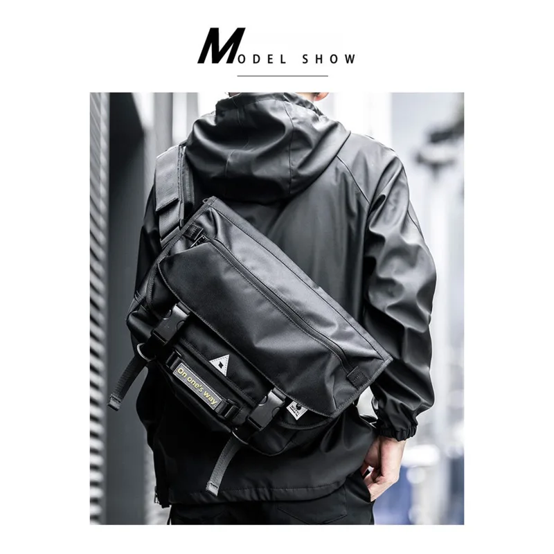 حقيبة كروس، قماش مقاوم للماء، حقيبة ملابس العمل، حقيبة دراجة نارية، حقيبة كروس، حقيبة بريد بكتف واحد للرجال #1