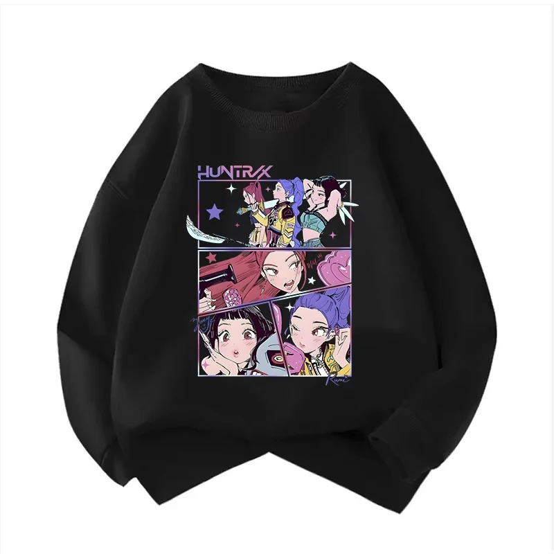 2025 فيلم Kpop شيطان الصيادين طباعة بلوزات الأطفال الخريف الشتاء طويلة الأكمام هودي الفتيان الفتيات ملابس بلايز الاطفال عادية #3