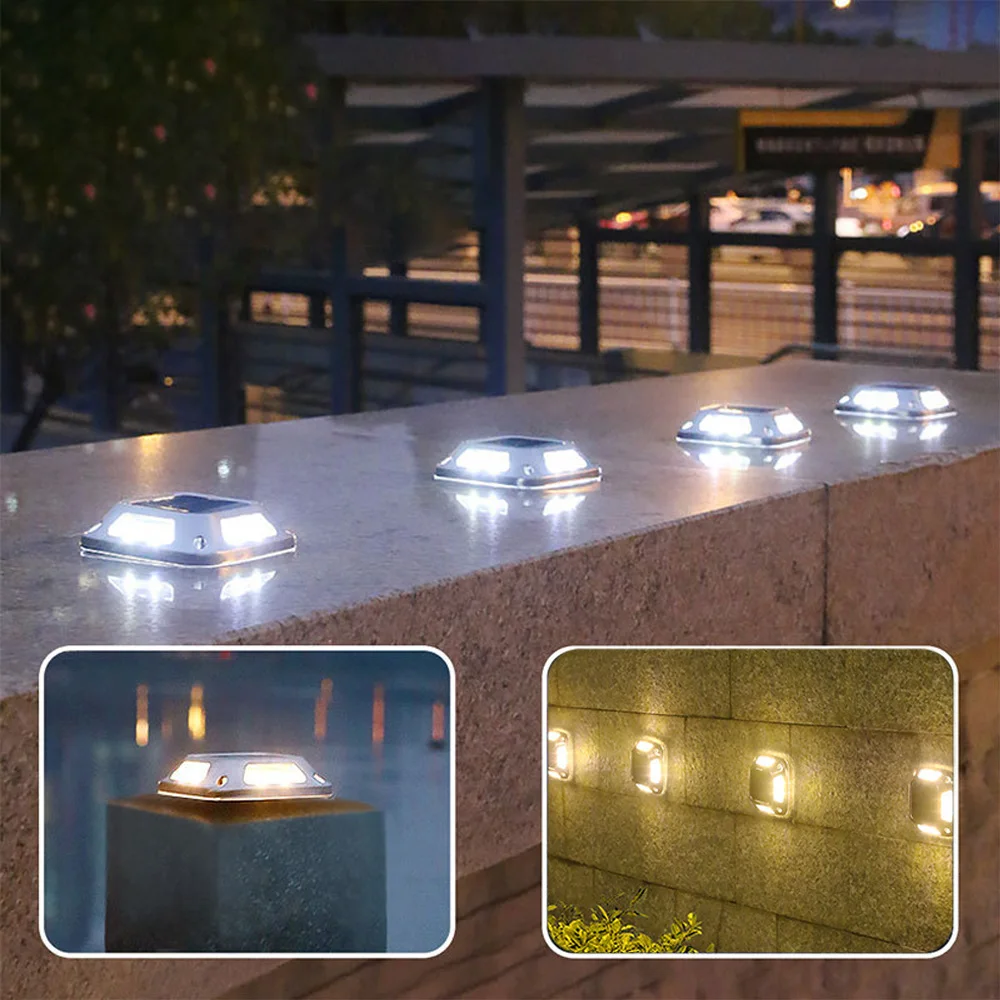 8 Led مصباح للطاقة الشمسية مربع الفولاذ المقاوم للصدأ في الهواء الطلق أضواء أرضية مقاومة للماء لزراة الرصيف حديقة مسار ساحة ماركر الخفيفة #1
