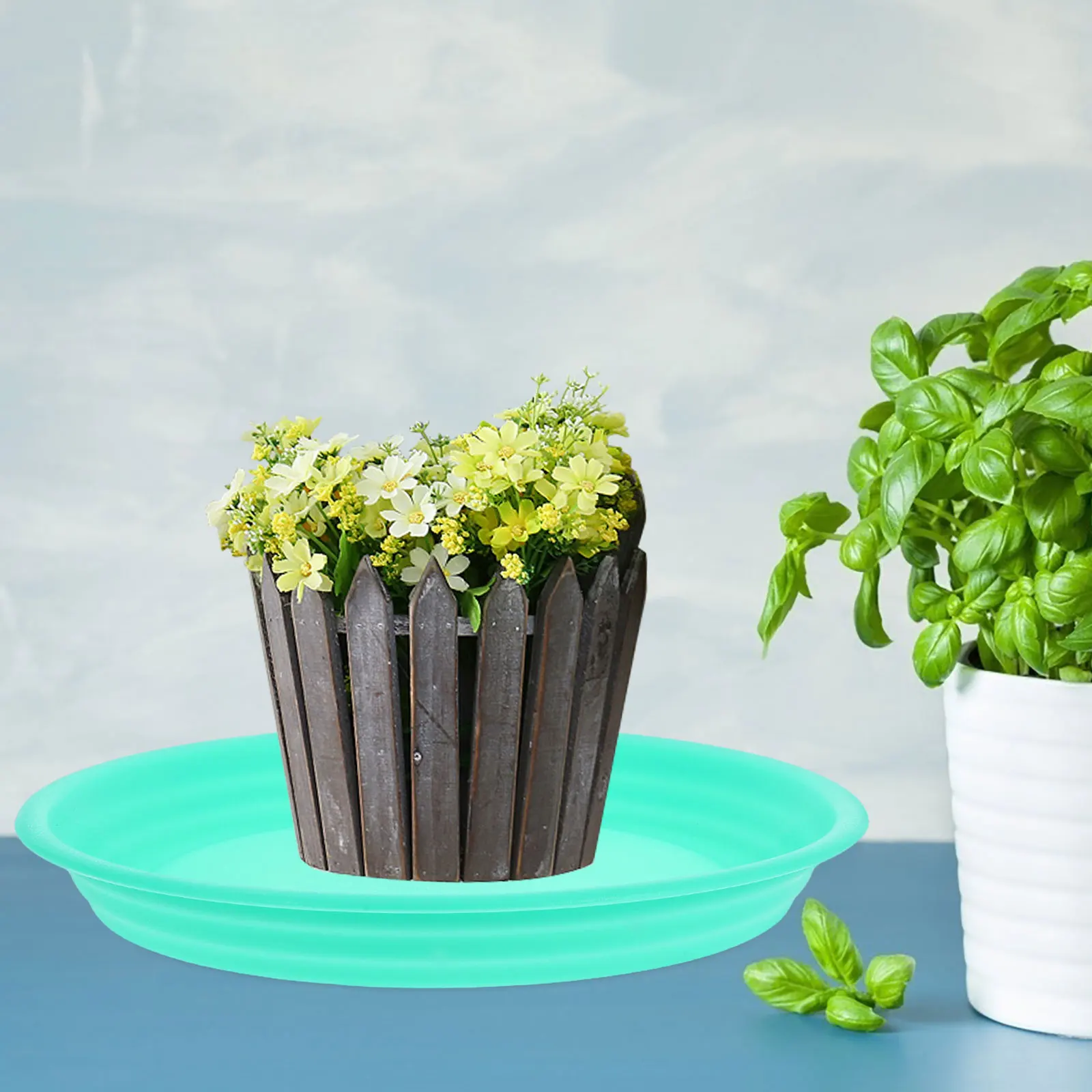 

Flower Pot Tray Round Thickened PP Plastic Water Catcher Plant Saucer Balcony Patio Use Easy Maintenance