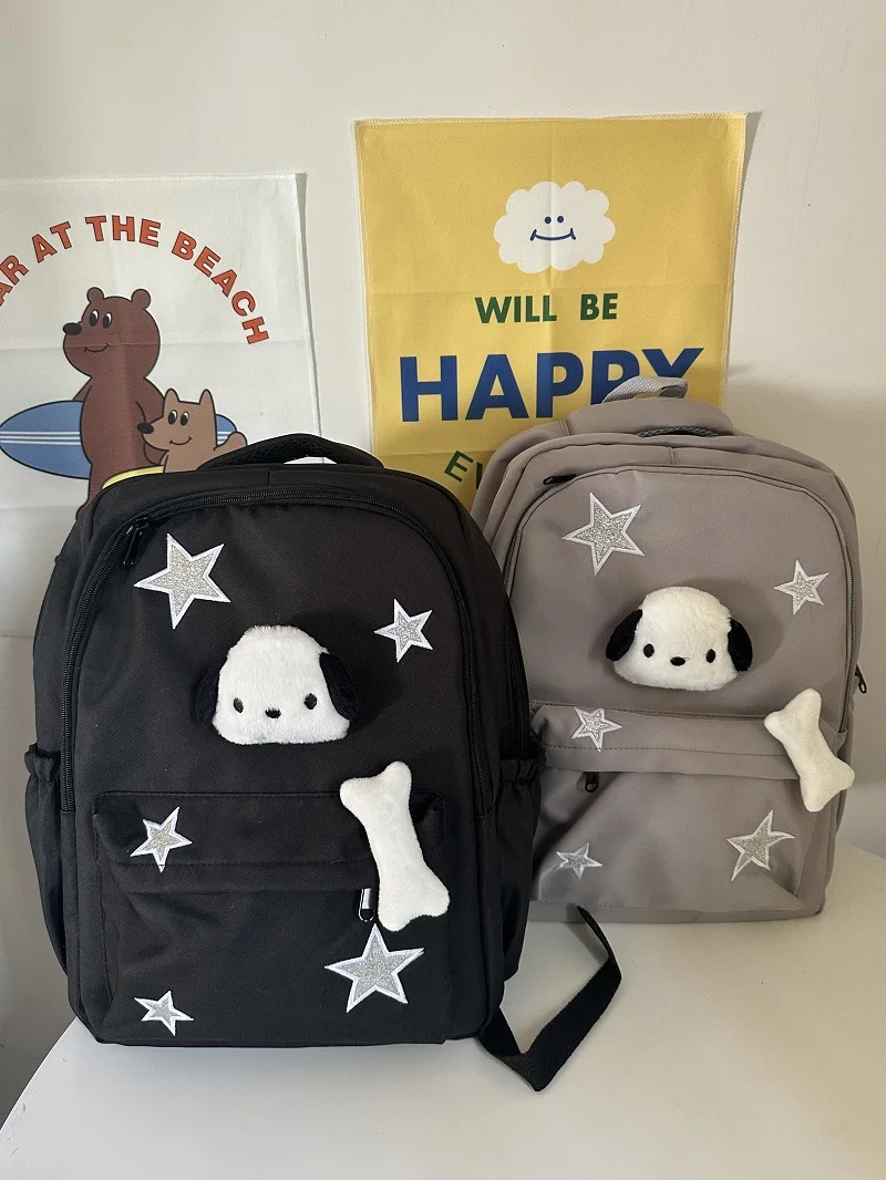 Kawaii Sanrio Pochacco Backpacks Girls Casual Backpack Large Capacity Light Student Schoolbag cute Mochila Accessories for Girls