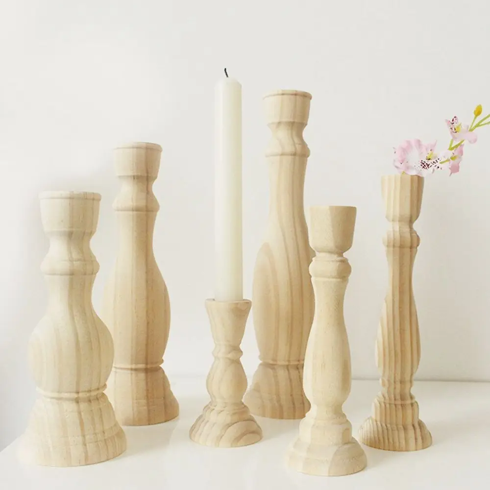 

Unfinished Retro Classic For Party Home Wedding Craft Decorations Candle Holders Candelabros Candle Stand Candlesticks Holders